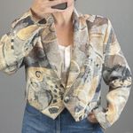 Rhonda Stark Vintage Boho Western Cropped Jacket Size L Neutral Patchwork Cotton Size L Photo 0