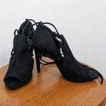 Cape Robbin  Faux Suede Black Strappy Heels Size 8.5 Sexy Strappy Suede Heels Photo 1