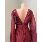 MISS ORD CUTE Ruffle Pintuck Dres Sz L WINE Maroon Romantic Cottagecore NWT #125 Red Size L Photo 1