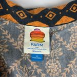 Farm Rio  size XS long sleeve v neck midi dress black orange puff sleeve trad Photo 2