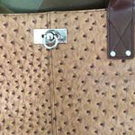 Braciano Caramel Faux Ostrich Textured Tote Bag Purse Brown Photo 1