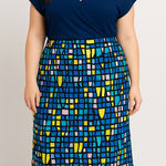 Leota NEW USA-made blue yellow dolman sleeve wrap dress, size 1L Photo 0