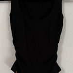 NWT OGL Move Ribbed Ruched Side Tank Top in Black Built Photo 0