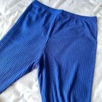 SheIn Royal Blue Knot Waist Ribbed Rib Knit Solid Leggings Size Large Photo 7