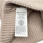 Athleta Cozy Hour Wool Cotton Blend Knit Logo Beanie | OS | Feather (Light Tan) Photo 6