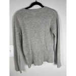 Lucy & Laurel  Wrap Sweater | Medium | Gray Lambswool Angora Satin Bow Luxury Photo 5