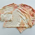 Cotton Citizen Tokyo Crop Cotton Tee Tie Dye Size Medium Cream Peach Pink Photo 0