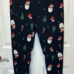 SO  Brand Black Festive Santa‎ Candy Cane Women's Leggings Size Med Photo 0