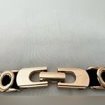 Women's Gold Tone Metal Rings Elastic Stretch Belt – Fashion Waistband Accessory Black Photo 1