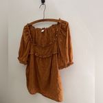 Old Navy Carmel Eyelet Peasant Top Ruffle Baby Doll Small Cottagecore Prairie SS Photo 2