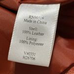 Coldwater Creek  large 100% Leather two button blazer jacket Rust Orange 3/4 slvs Photo 7