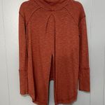 Free People Sienna Red Marled High Low Split Back Turtleneck Boho Top XS Photo 4