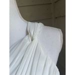 Donna Morgan NWT  One Shoulder Chiffon Pleated Dress Off White Size 4 Photo 5