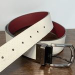 Cuater Reversible Belt Adjustable Buckle Leather White Red 36 Photo 3