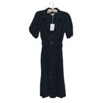 NWT Babydoll Milkmaid Puff Sleeve Shirt Dress Medium Black Whimsigoth Cottage Photo 1