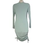Chaser  Women's Aloe Green Drawstring Ruched Long Sleeve Dress Size S ribbed Photo 7