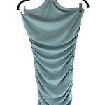 Princess Polly  Mariana Mini Dress Halter Ribbed Ruched Sage Blue 8 Photo 0