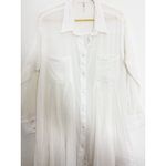 Free People Splice Up Shirtdress Tunic Size Large Ivory Oversize Boho Casual Photo 9