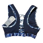 Splendid  Studio To Street Blue Snakeskin Print Lace Up Back Sports Bra S New Photo 1