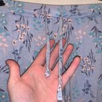 Honeydew blue floral stretchy comfy wide leg capri pajama pants Size L Photo 3