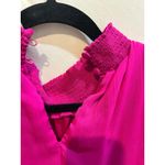 FLAWED MSK Pink Ruffle Dress Sleeveless Mock Neck Mini Party Cocktail Dress Size M Photo 4