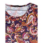 J. McLaughlin  Paisley Shirt Stretch Pullover Made in‎ USA 3/4 Sleeve Sz Large Photo 2