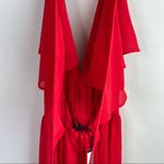 Romeo + Juliet Couture Romeo‎ Juliet couture red ruffle maxi faux wrap dress size Medium Photo 6