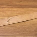 JP Long Horn Studded Brown Leather Gold Buckle Belt Waist 28” Photo 9