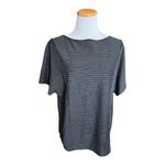 Chico's Womens Chico’s  Black Pinstripe Ponte Knit Tee Shirt Top - Sz 2 ( L ) Photo 3