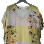 See By Chloe  Pastel Yellow Pink Floral Print Ruffle Dress Photo 2