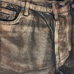 We The Free Maggie mid-rise destroyed raw crop hem shiny metallic cooper button fly jean Photo 7