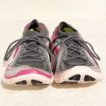 Nike Free RN Flyknit Women's Size 8 Running Shoes Gray Pink Low Top Sneakers Photo 2