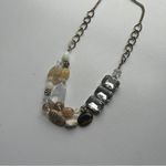 Anthropologie  Brown Beaded & Silver Gem Adjustable Necklace Photo 3