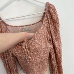 Urban Outfitters UO Old Soul Smocked Top Mauve Pink ish Leopard Cheetah Crop Top Photo 7