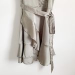 Boohoo Satin frill skirt wrap skater dress Photo 6