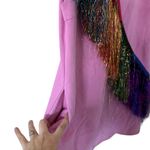 Queen of Sparkles Diagonal Metallic Fringe Dress Pink Photo 6