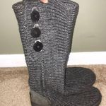 UGG  Australia Women’s Knee High Knit Gray Sheepskin Interior Foldable Sock Boots Photo 0