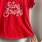 General Standard MEDIUM Women’s Red Stars and Stripes 4th of July Tee Shirt Photo 5