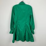 Madewell Seamed Long Sleeve Mini Shirtdress Poplin Cotton Verdant Green US 2 NWT Photo 9