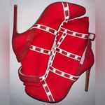 Valentino Garavani Rockstud Ankle Socks Boots Red SIZE 38.5 NEW Photo 9