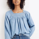 Madewell  denim‎ square neck top Photo 0