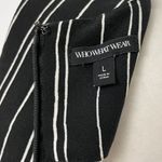 Who What Wear Asymmetrical Ruffled Hem Striped Dress Black White Size Large Photo 14