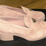 Chanel Quilted Suede CC Heart Loafers Pink size 38.5 Photo 0