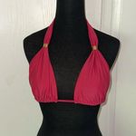 VIX DARK PINK GOLD DETAIL HALTER SWIM BIKINI TOP Size L Photo 0