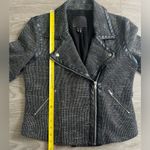 Paige Telma Black Metallic Shimmer Asymmetric Vegan Leather Moto Jacket Size M Photo 9