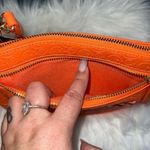 Guess Orange Embossed Wrislet Bag Zipper Closure Photo 5