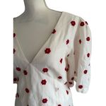 RHODE Mariana White Red Mini Floral Cotton Dress Size 8 Photo 8