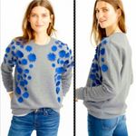 J.Crew 3D Embellished Flower Sweatshirt Floral Appliqué Pullover Sweater NEW Photo 2
