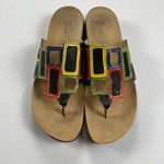 Think! Julia Windows Leather Thong Sandals Primary Colors Size Euro 42 (US11) Photo 1