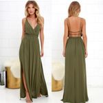 Lulus  Lost in‎ Paradise Olive Green Maxi Dress Small Photo 1